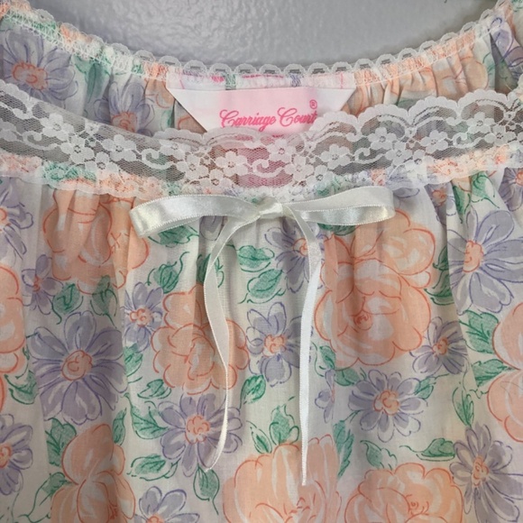 Carriage Court Vintage Floral Lace Nightgown and Coat Set Small - Picture 6 of 14